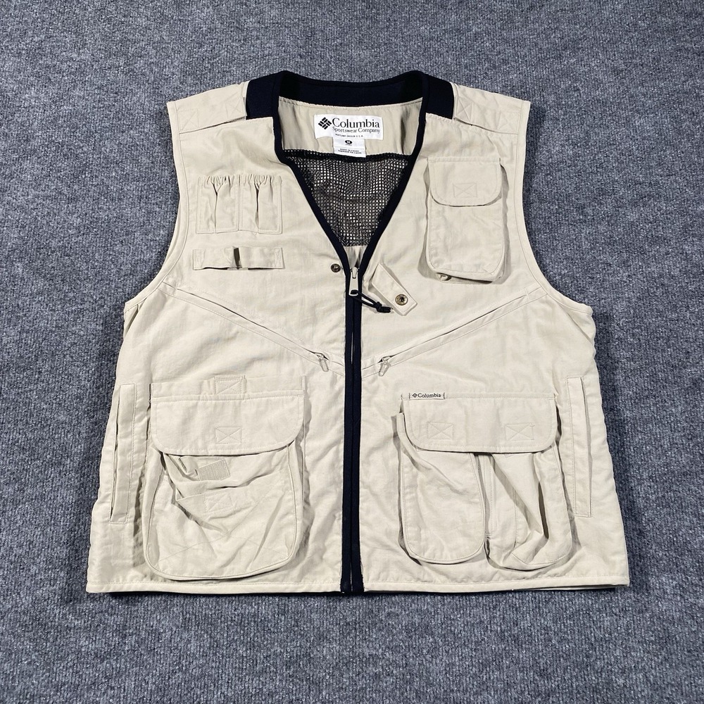 Columbia GRT Hunting Fishing Shooting Vest Mens Medium Full Zip Nylon TU1000
